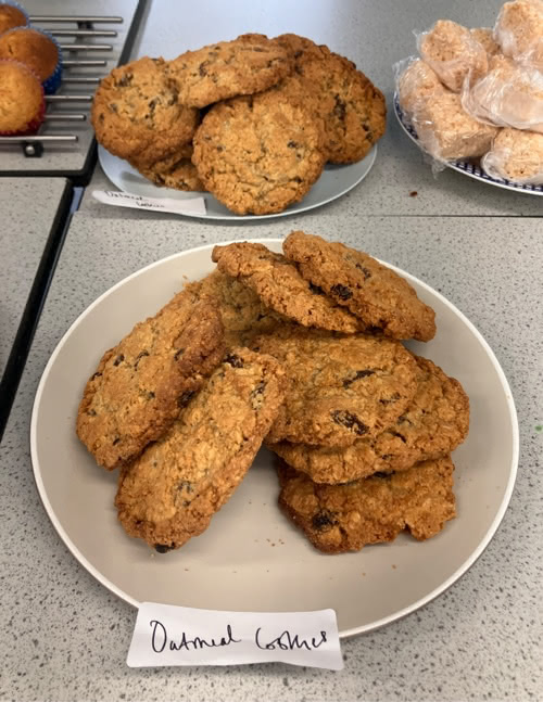 A photograph of the cake sale